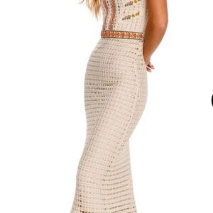 Agua by Agua Bendita Cream Midi Dress